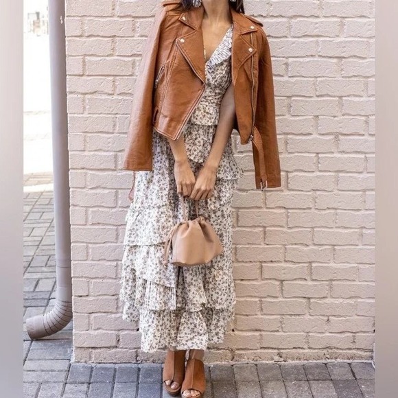 Free People Dresses & Skirts - En Saison Gianna Maxi Dress Ruffled Tiered Floral Boho Free People Size Medium